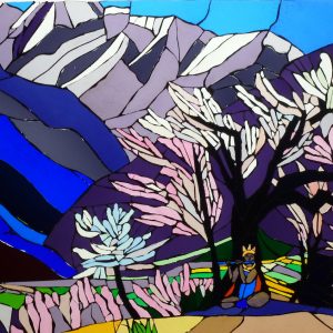 Krishna with Blossom (LED-Framed)